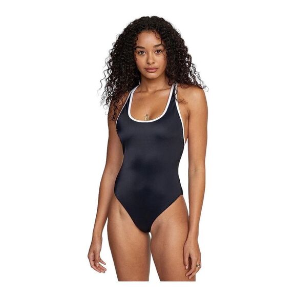 NWT RVCA Binded Cheeky One Piece in Black L - Picture 2 of 9